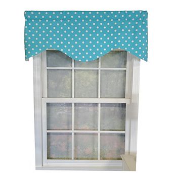 Polka Dot Cornice 100% Cotton with Fully Lined 3" Rod Pocket Valance for Windows