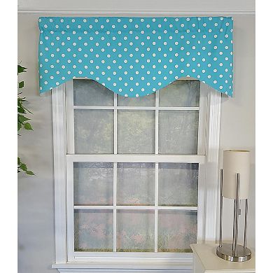 Polka Dot Cornice 100% Cotton with Fully Lined 3" Rod Pocket Valance for Windows