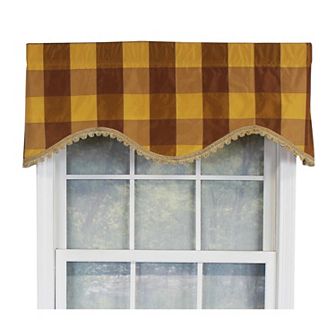 Pascal Trimmed Cornice 100% Cotton with Fully Lined 3" Rod Pocket Valance for Windows
