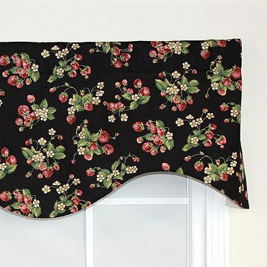 Strawberry Cornice 100% Cotton with Fully Lined 3" Rod Pocket Valance for Windows