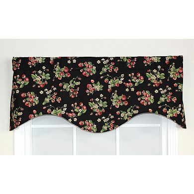 Strawberry Cornice 100% Cotton with Fully Lined 3" Rod Pocket Valance for Windows