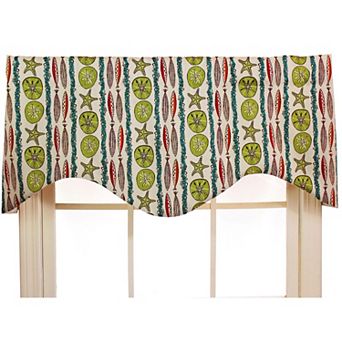 Sea Walk Cornice 100% Cotton with Fully Lined 3" Rod Pocket Valance for Windows