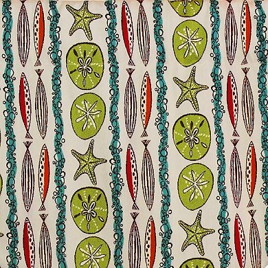 Sea Walk Cornice 100% Cotton with Fully Lined 3" Rod Pocket Valance for Windows