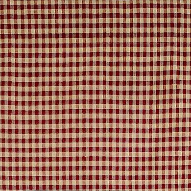 Rusty Check Tailored 100% Cotton with Fully Lined 3" Rod Pocket Valance for Windows
