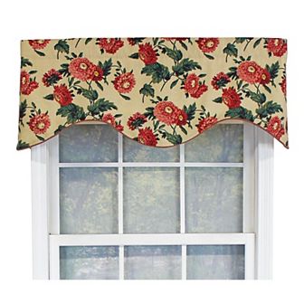 Ennis Corded Cornice 100% Cotton with Fully Lined 3" Rod Pocket Valance for Windows