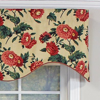 Ennis Corded Cornice 100% Cotton with Fully Lined 3" Rod Pocket Valance for Windows