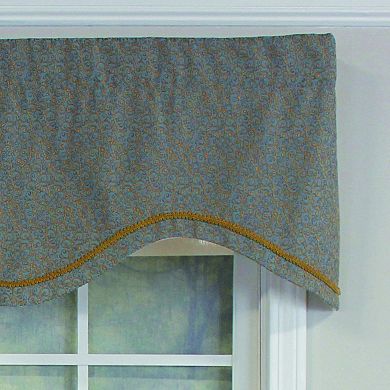 Bluebell Trimmed Cornice 100% Cotton with Fully Lined 3" Rod Pocket Valance for Windows