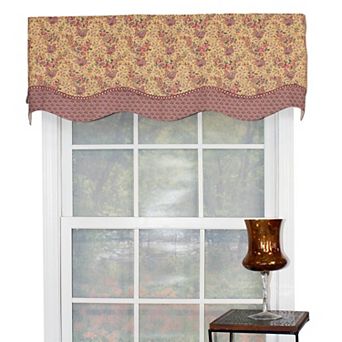 Lavender Days Trimmed Glory 100% Cotton with Fully Lined 3" Rod Pocket Valance for Windows