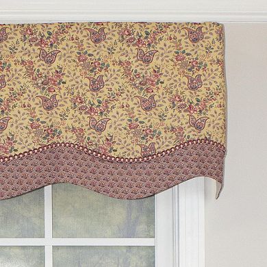 Lavender Days Trimmed Glory 100% Cotton with Fully Lined 3" Rod Pocket Valance for Windows