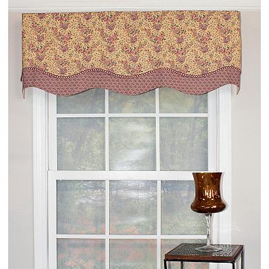 Lavender Days Trimmed Glory 100% Cotton with Fully Lined 3" Rod Pocket Valance for Windows