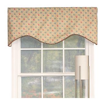 Lake Blossom Corded Cornice 100% Cotton with Fully Lined 3" Rod Pocket Valance for Windows