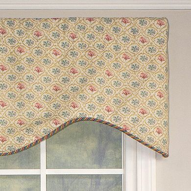 Lake Blossom Corded Cornice 100% Cotton with Fully Lined 3" Rod Pocket Valance for Windows