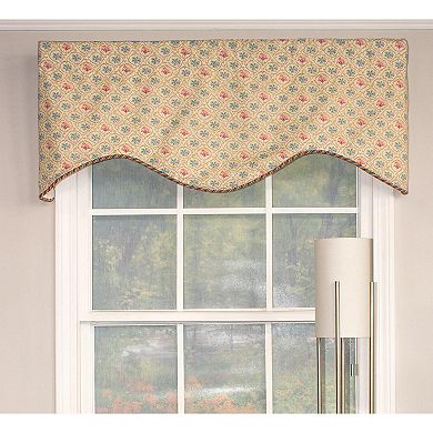 Lake Blossom Corded Cornice 100% Cotton with Fully Lined 3" Rod Pocket Valance for Windows