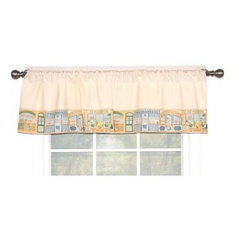 Jour De Shopping Banded 100% Cotton with Fully Lined 3" Rod Pocket Valance for Windows