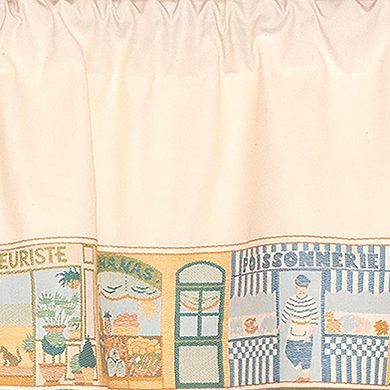 Jour De Shopping Banded 100% Cotton with Fully Lined 3" Rod Pocket Valance for Windows