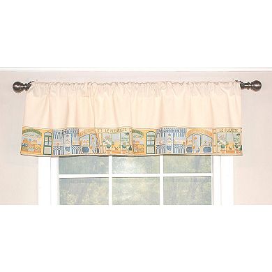 Jour De Shopping Banded 100% Cotton with Fully Lined 3" Rod Pocket Valance for Windows