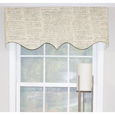 Cursive Regal 100% Cotton with Fully Lined 3" Rod Pocket Valance for Windows