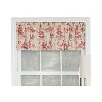 Naomi Toile Tailored 100% Cotton with Fully Lined 3" Rod Pocket Valance for Windows