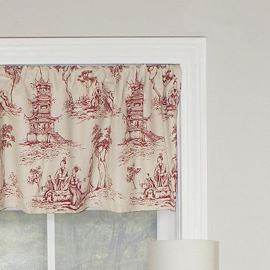 Naomi Toile Tailored 100% Cotton with Fully Lined 3" Rod Pocket Valance for Windows
