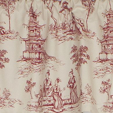 Naomi Toile Tailored 100% Cotton with Fully Lined 3" Rod Pocket Valance for Windows