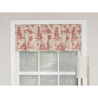 Naomi Toile Tailored 100% Cotton with Fully Lined 3" Rod Pocket Valance for Windows