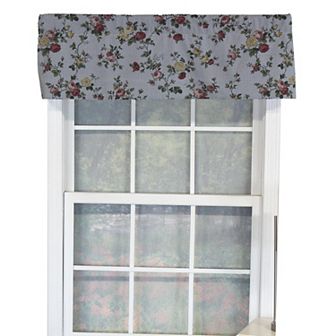 Flower Grid Tailored 100% Cotton with Fully Lined 3" Rod Pocket Valance for Windows