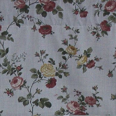 Flower Grid Tailored 100% Cotton with Fully Lined 3" Rod Pocket Valance for Windows
