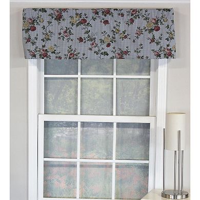 Flower Grid Tailored 100% Cotton with Fully Lined 3" Rod Pocket Valance for Windows