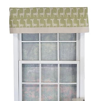 Girafee Banded 100% Cotton with Fully Lined 3" Rod Pocket Valance for Windows