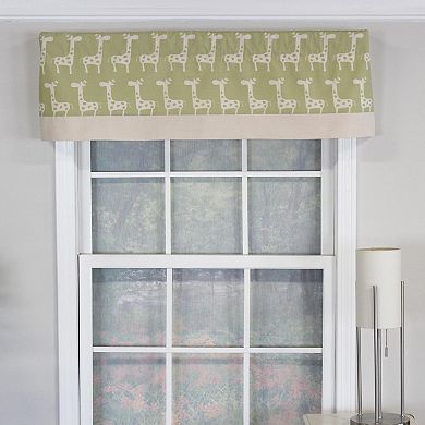 Girafee Banded 100% Cotton with Fully Lined 3" Rod Pocket Valance for Windows
