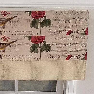 Song Bird Banded 100% Cotton with Fully Lined 3" Rod Pocket Valance for Windows