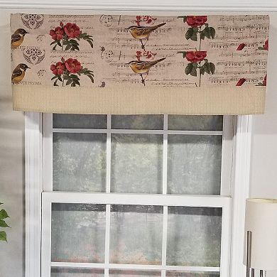Song Bird Banded 100% Cotton with Fully Lined 3" Rod Pocket Valance for Windows
