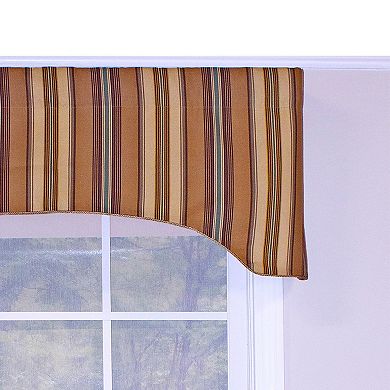 Daria Stripe Corded Arch 100% Cotton with Fully Lined 3" Rod Pocket Valance for Windows