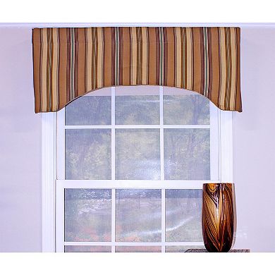 Daria Stripe Corded Arch 100% Cotton with Fully Lined 3" Rod Pocket Valance for Windows