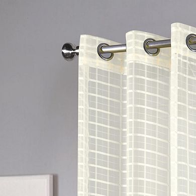 100% Polyester Wanda Box Voile Light Filtering One Grommet Curtain Panel