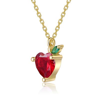 14k Gold-Plated Heart & Leaf Pendant Necklace