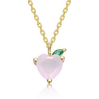 14k Gold-Plated Heart & Leaf Pendant Necklace