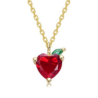 14k Gold-Plated Heart & Leaf Pendant Necklace