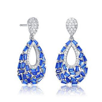 Sterling Silver Cubic Zirconia Pear Shape Drop Earrings