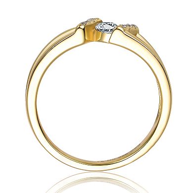 Sterling Silver 14k Gold-Plated Cubic Zirconia Wedding Ring