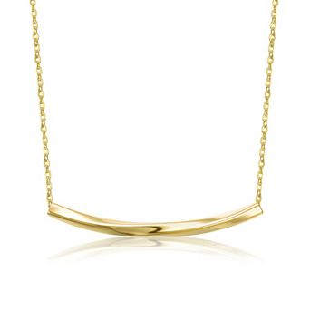 14k Gold Over Sterling Silver Sleek Bar Necklace