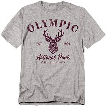 Big & Tall Olympic National Park Roosevelt Elk Graphic Tee