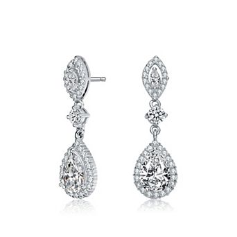 Sterling Silver Cubic Zirconia Accent Dangle Earrings