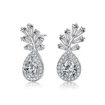 Sterling Silver Cubic Zirconia Accent Drop Earrings
