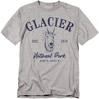 Big & Tall Glacier National Park Mountain Goat Graphic Tee