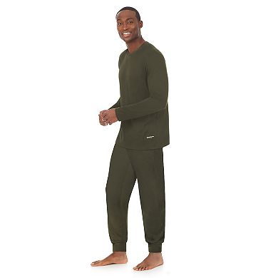 Men's Cuddl Duds® Far-Infrared Enhance Long Sleeve V-Neck Pajama Top & Pajama Bottoms Set