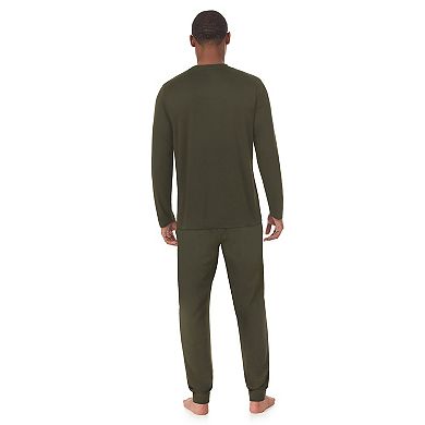 Men's Cuddl Duds® Far-Infrared Enhance Long Sleeve V-Neck Pajama Top & Pajama Bottoms Set