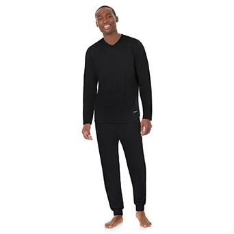Men's Cuddl Duds® Far-Infrared Enhance Long Sleeve V-Neck Pajama Top & Pajama Bottoms Set