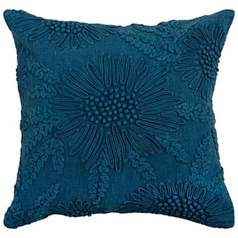 Rizzy Home Mateo Floral Embroidered Throw Pillow Cover
