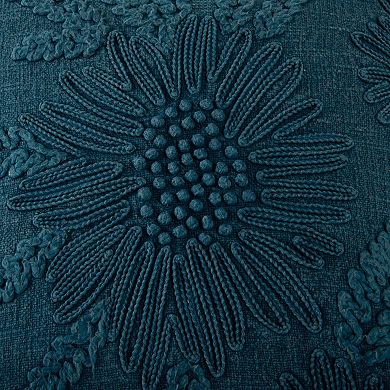 Rizzy Home Mateo Floral Embroidered Throw Pillow Cover